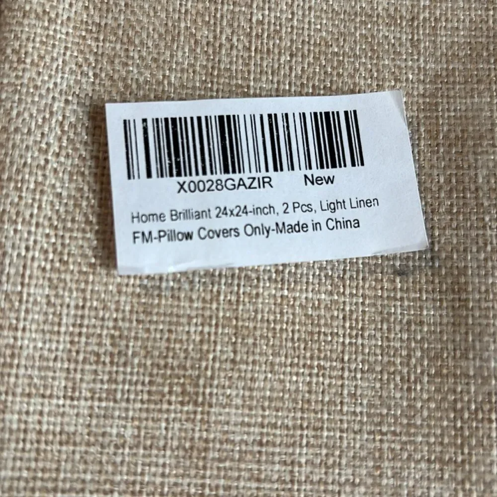 COPY - 24” beige canvas throw pillow NWOT